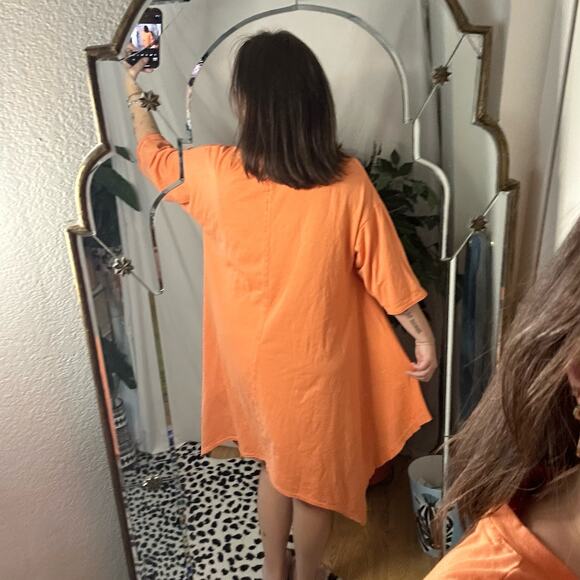 Free People Beach Kanah Tunic Asymmetric Dress Peach Size Medium - Picture 4 of 6